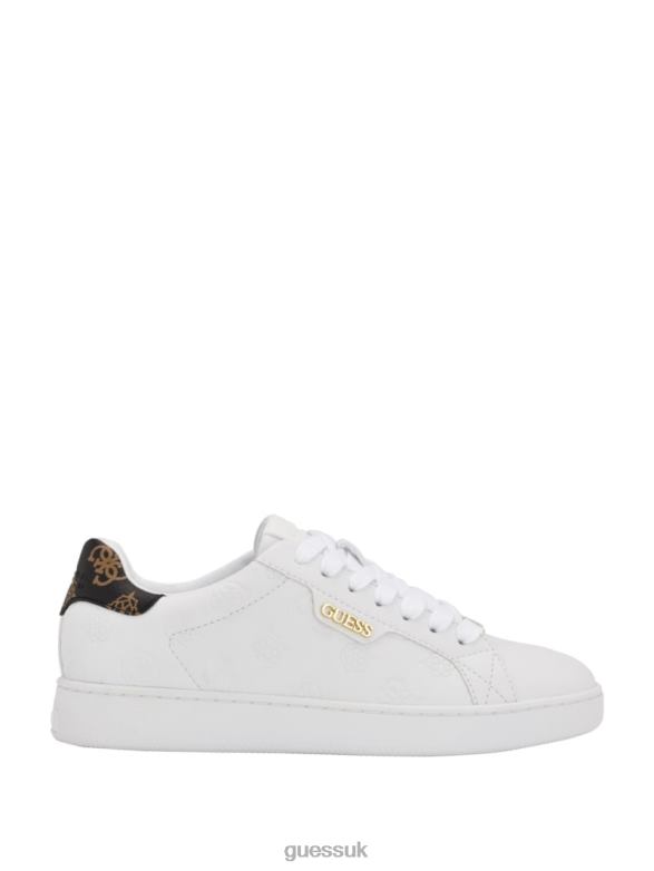 GUESS Women Renzy Debossed Logo Low-Top Sneakers White Graffiti Footwear V28V63352