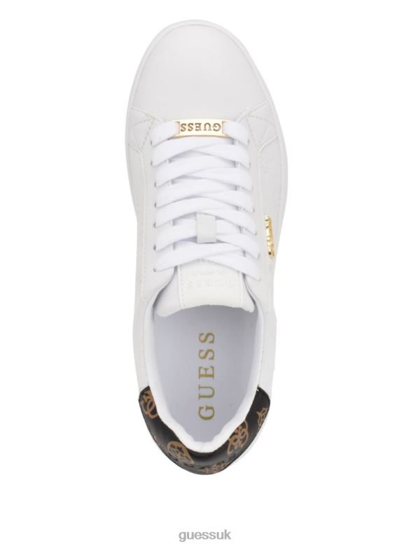 GUESS Women Renzy Debossed Logo Low-Top Sneakers White Graffiti Footwear V28V63352