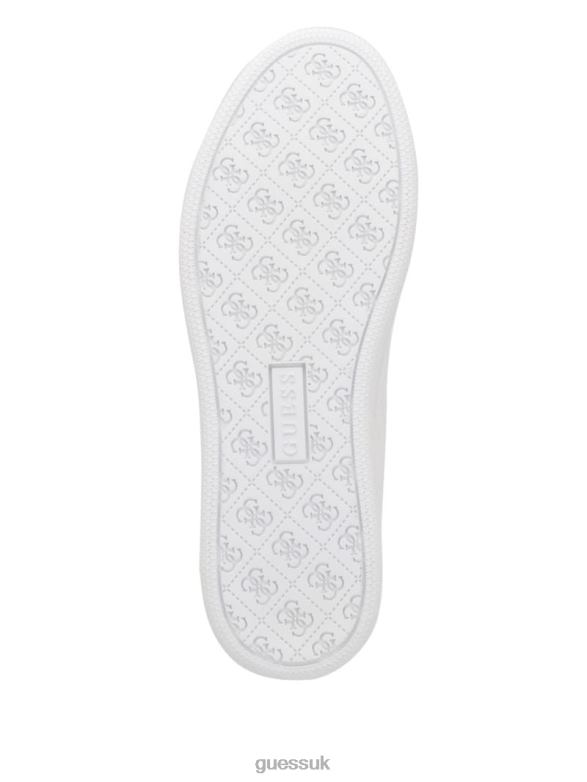 GUESS Women Renzy Debossed Logo Low-Top Sneakers White Graffiti Footwear V28V63352