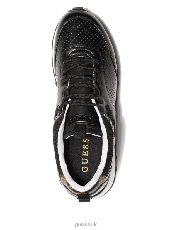 GUESS Women Selvie Perforated Sneakers Black1 Footwear V28V62467
