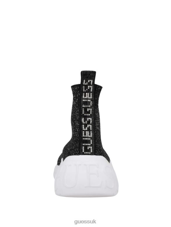GUESS Women Sindera Shimmer Sock Sneakers Silver Multi Fabric Footwear V28V62504