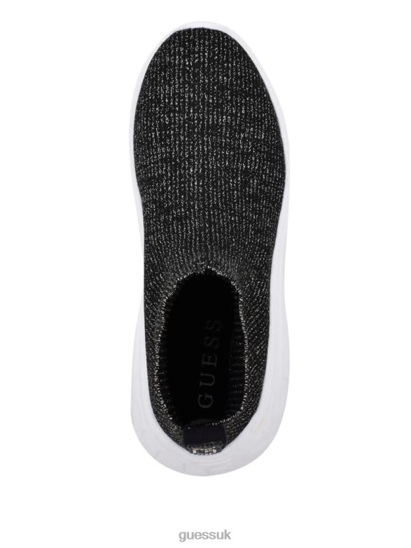 GUESS Women Sindera Shimmer Sock Sneakers Silver Multi Fabric Footwear V28V62504
