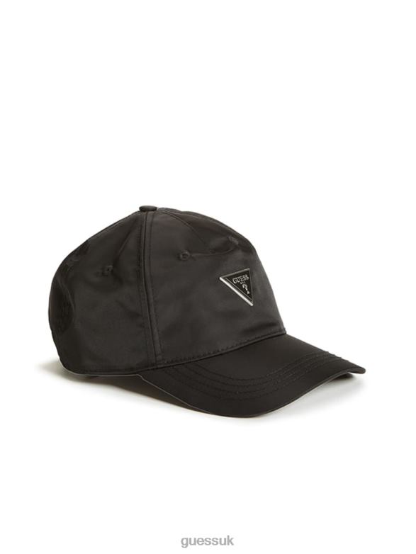 GUESS Men Certosa Nylon Baseball Hat Black Floral Print Accessory V28V63802