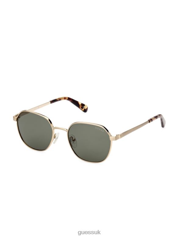 GUESS Men Metal Geometric Sunglasses Gold Accessory V28V63692