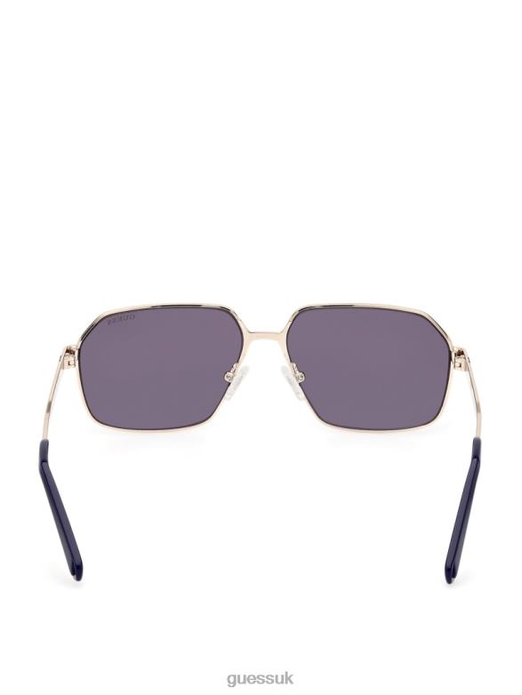 GUESS Men Otto Navigator Metal Sunglasses 32V Gold Accessory V28V63683