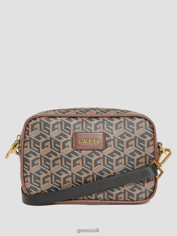 GUESS Men Ederlo Small Necessity Bag Black Floral Print Accessory V28V63195