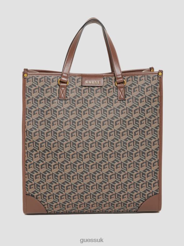 GUESS Men Ederlo Tote Bag Black Floral Print Accessory V28V63183