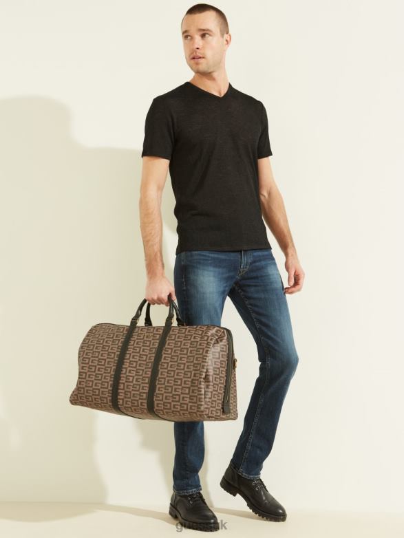 GUESS Men Escape Weekender Bag Brown Accessory V28V63231