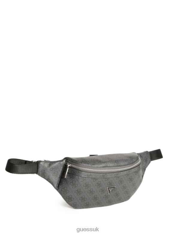 GUESS Men Vezzola Smart Belt Bag Black Floral Print Accessory V28V63235