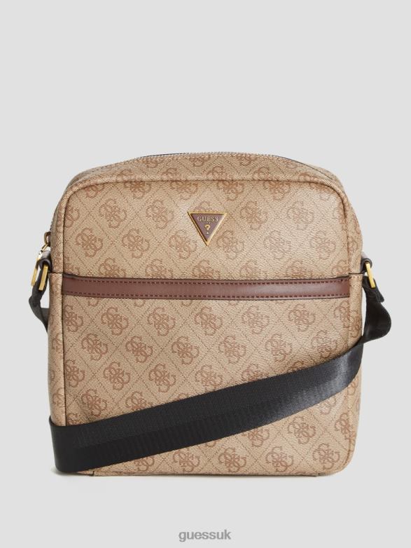 GUESS Men Vezzola Smart Top Zip Square Crossbody Bamboo Accessory V28V63244