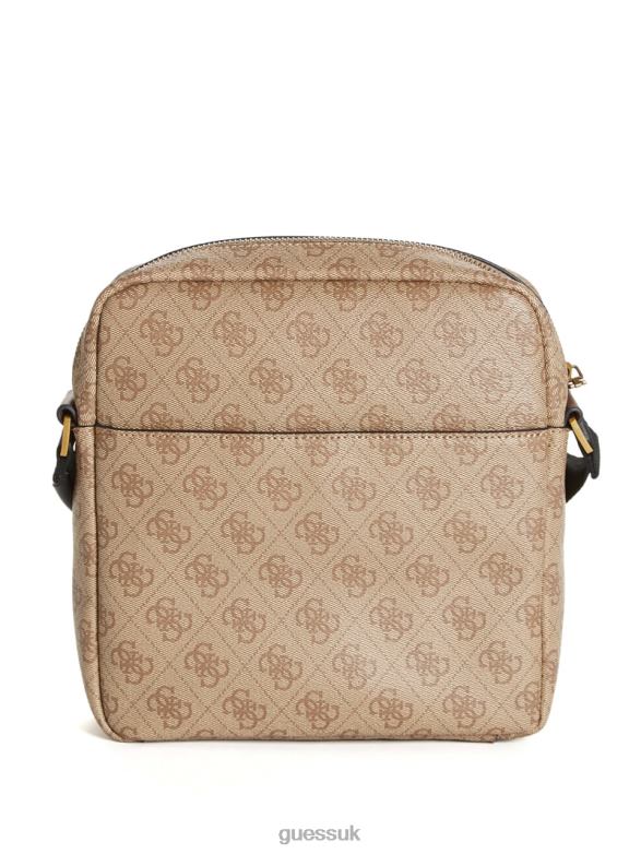GUESS Men Vezzola Smart Top Zip Square Crossbody Bamboo Accessory V28V63244