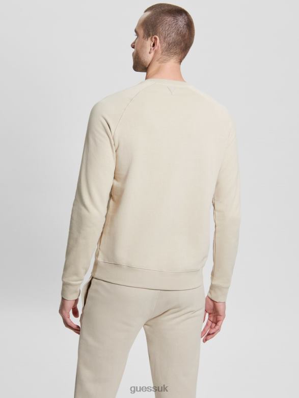 GUESS Men Eco Aldwin Logo Sweatshirt Cemento Apparel V28V63999