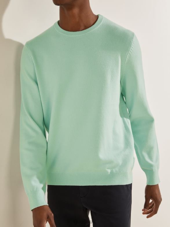 GUESS Men Eco Liam Crew Sweater Soft Mint Apparel V28V64175