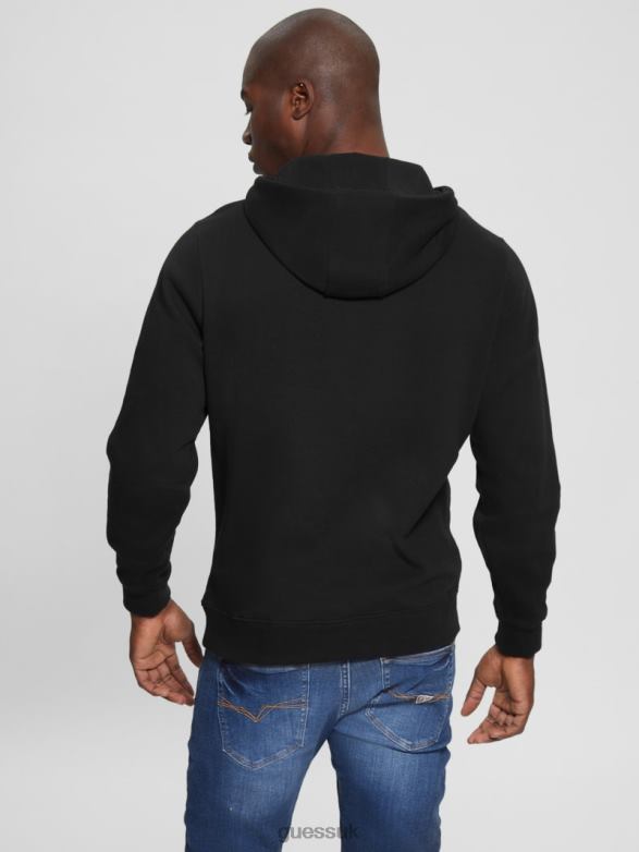 GUESS Men Eco Roy Logo Hoodie Black Apparel V28V64156