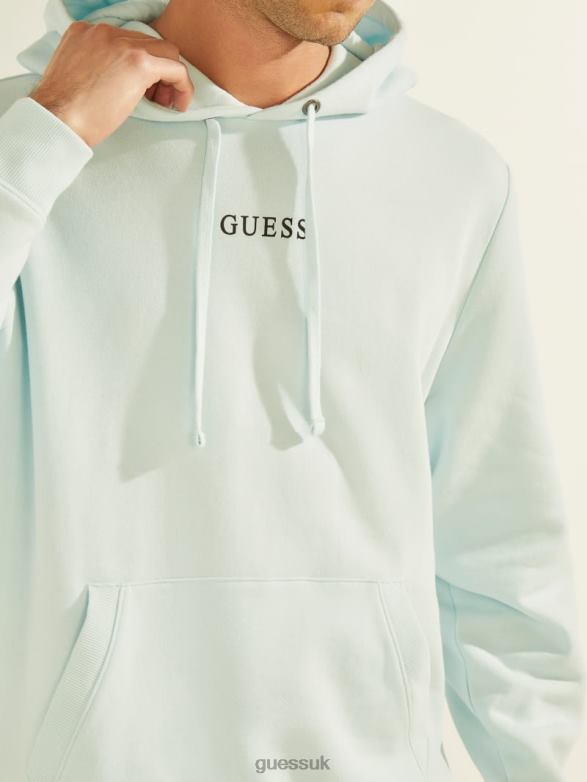 GUESS Men Eco Roy Logo Hoodie Marseille Blue Apparel V28V64025