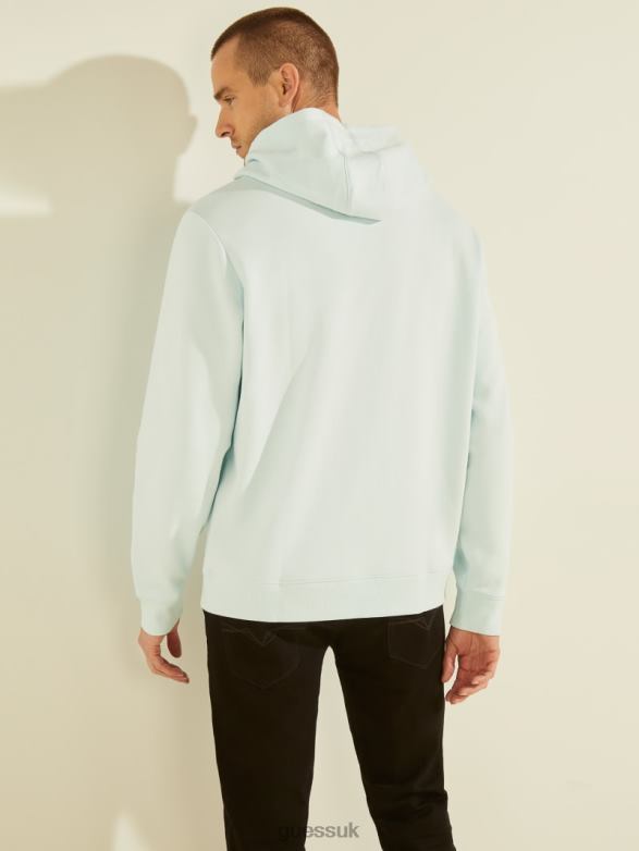 GUESS Men Eco Roy Logo Hoodie Marseille Blue Apparel V28V64025