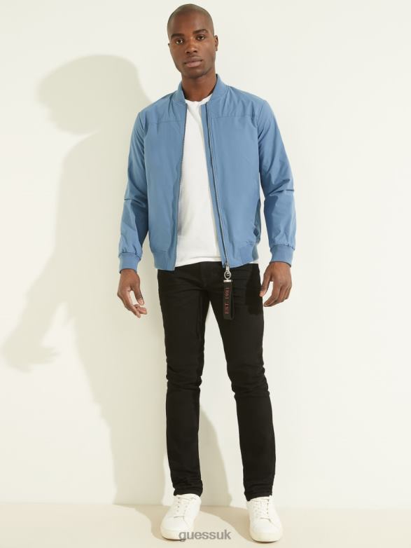 GUESS Men Comfort Flight Jacket Rigel Blue Apparel V28V64111