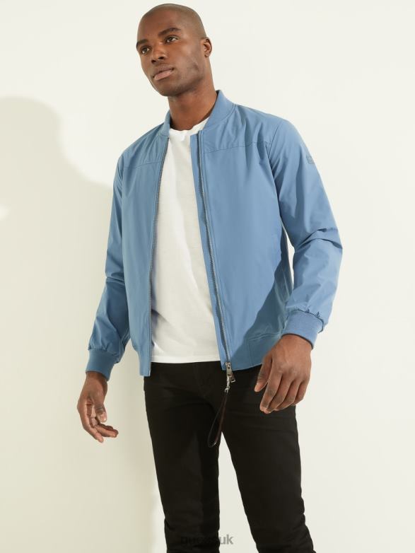 GUESS Men Comfort Flight Jacket Rigel Blue Apparel V28V64111