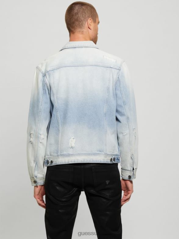 GUESS Men Eco Dillon Jacket Light Wash Apparel V28V63947