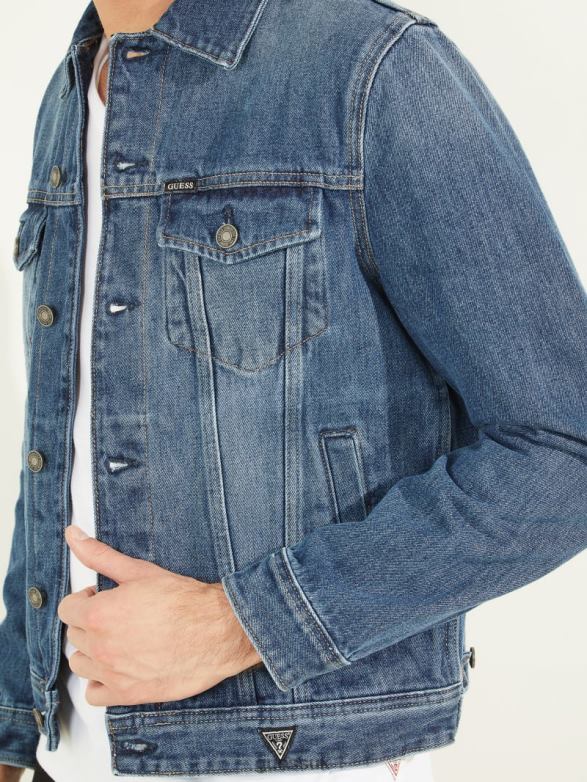 GUESS Men Eco Dillon Jacket Medium Wash Apparel V28V64182