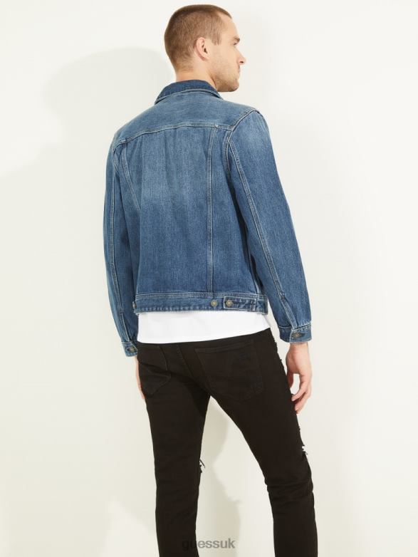 GUESS Men Eco Dillon Jacket Medium Wash Apparel V28V64182