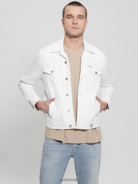 GUESS Men Eco Dillon Jacket Optic White Apparel V28V63955