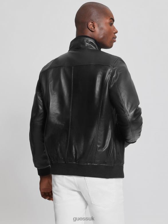 GUESS Men Soft Leather Jacket Black Apparel V28V63953