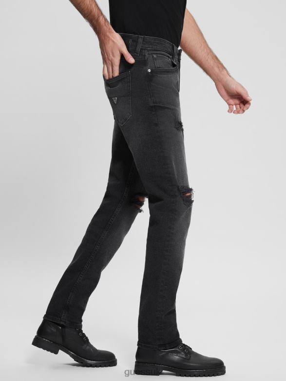 GUESS Men Destroyed Tapered Jeans Victory Apparel V28V64067