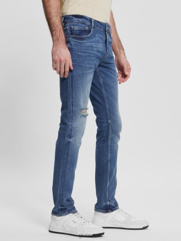 GUESS Men Eco Miami Destroyed Skinny Jeans Rower Apparel V28V63995