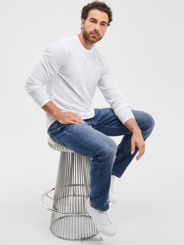GUESS Men Eco Regular Straight Jeans Delta Wash Apparel V28V63993