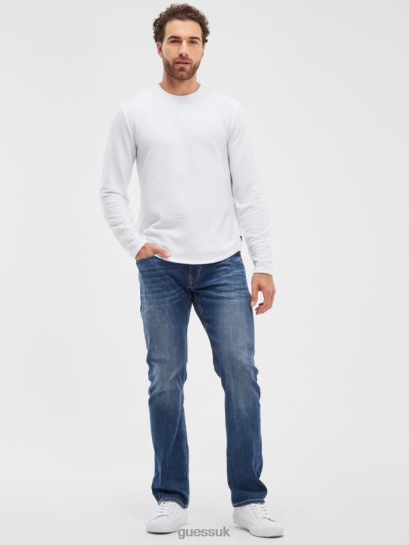 GUESS Men Eco Regular Straight Jeans Delta Wash Apparel V28V63993