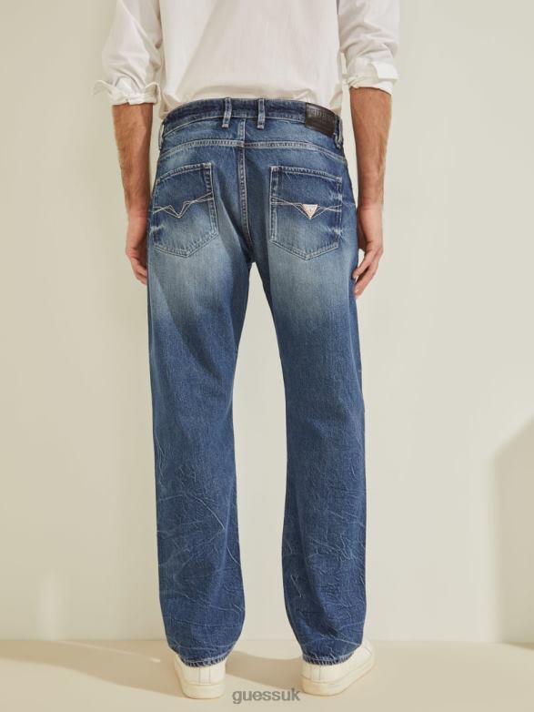 GUESS Men Eco Rodeo Distressed Jeans Glacier Apparel V28V64127