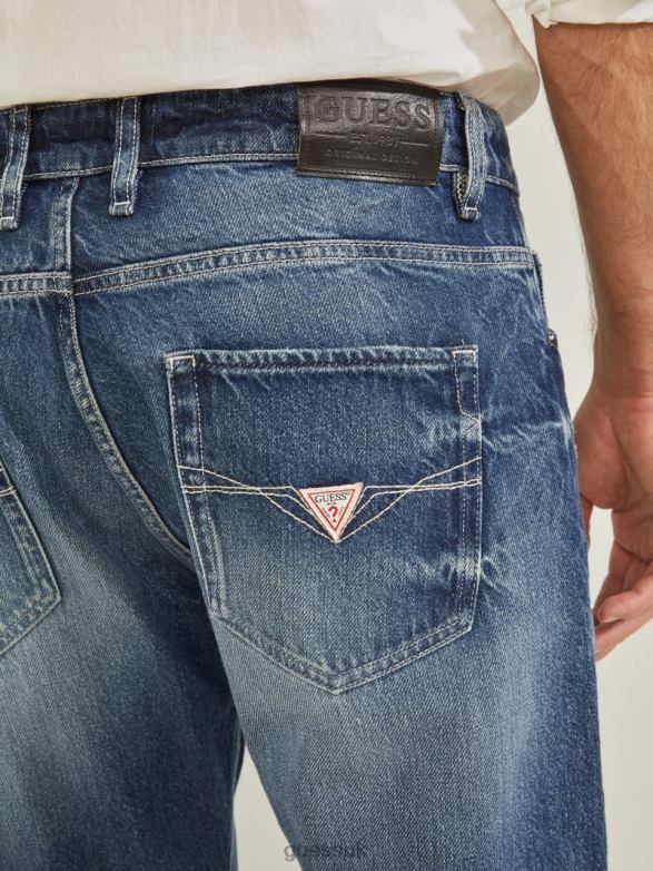 GUESS Men Eco Rodeo Distressed Jeans Glacier Apparel V28V64127
