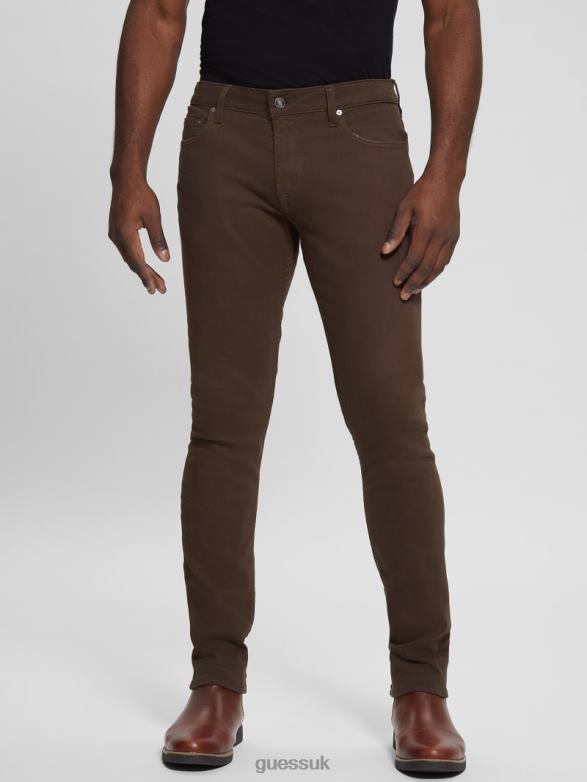 GUESS Men Eco Tapered Jeans Rich Coffee Multi Apparel V28V64074