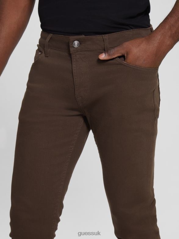 GUESS Men Eco Tapered Jeans Rich Coffee Multi Apparel V28V64074