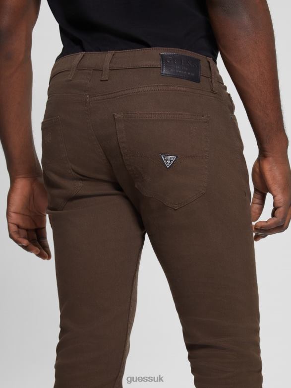 GUESS Men Eco Tapered Jeans Rich Coffee Multi Apparel V28V64074