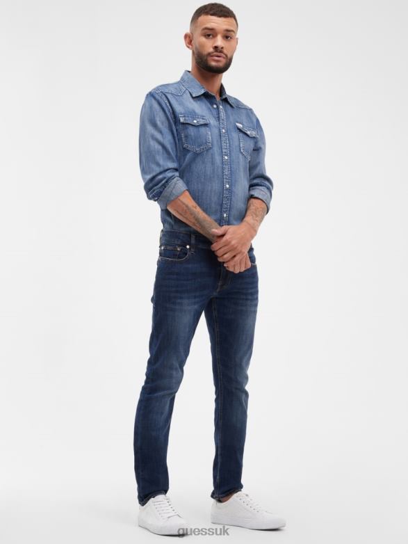 GUESS Men Faded Skinny Jeans Olvera Wash Apparel V28V63980