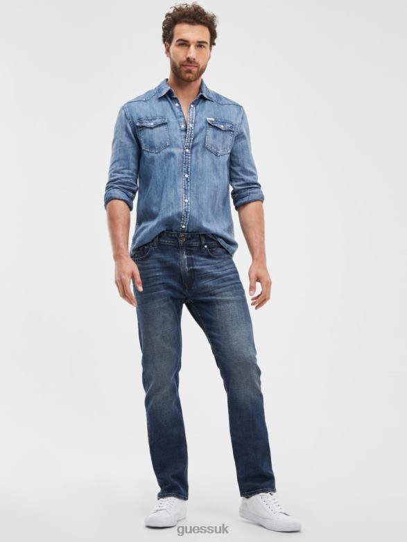 GUESS Men Regular Straight Jeans Inkwell Wash Apparel V28V63950