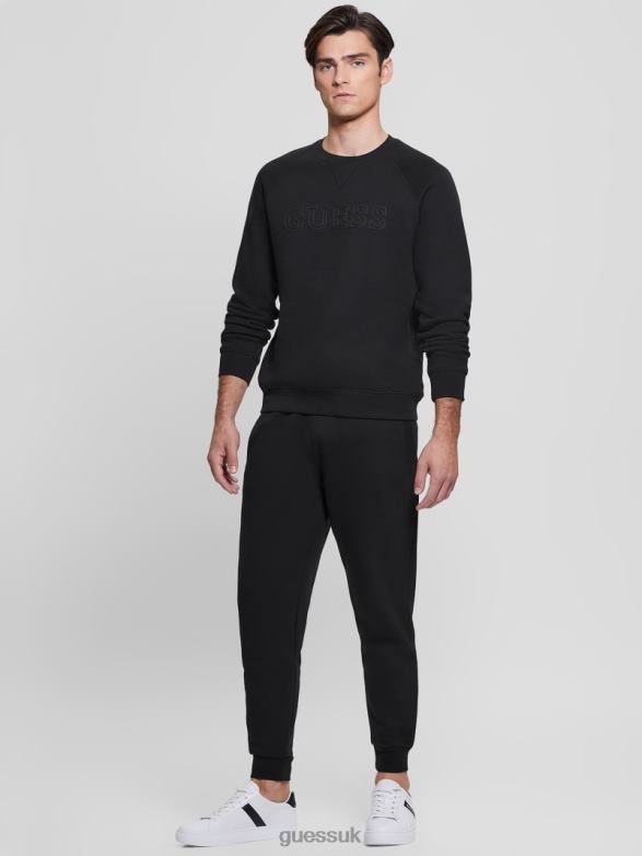 GUESS Men Eco Aldwin Logo Pants Black Apparel V28V63972