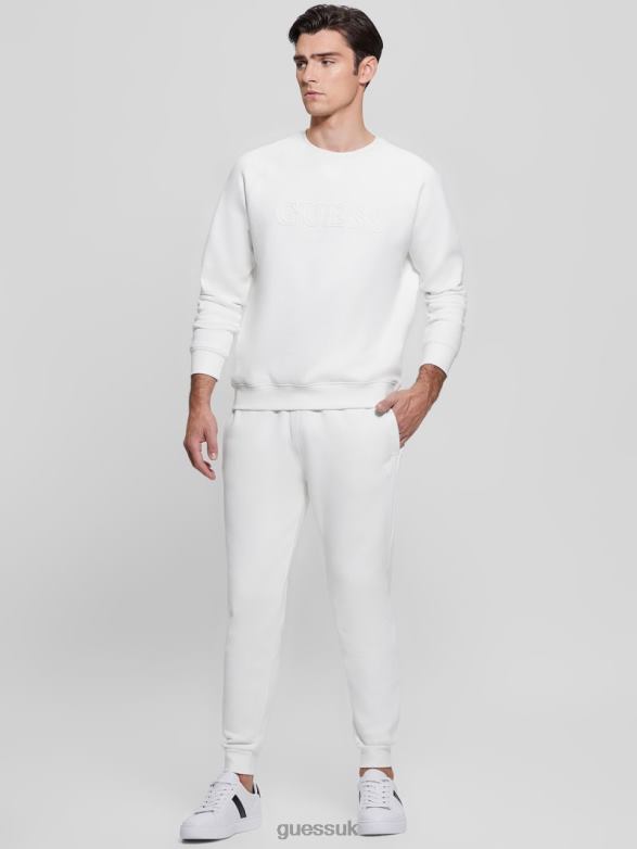 GUESS Men Eco Aldwin Logo Pants Blanc/Scuffy Apparel V28V64166