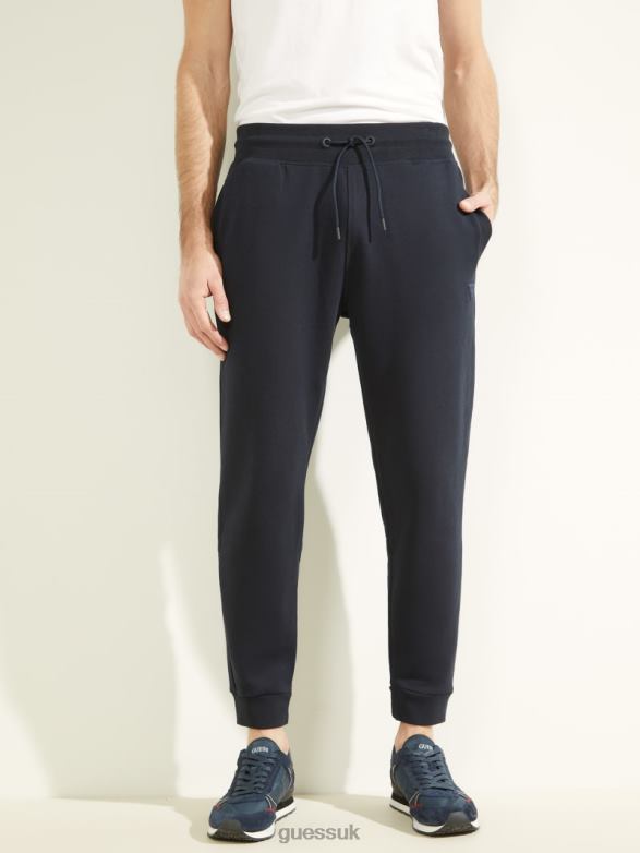 GUESS Men Eco Aldwin Logo Pants Deep Marine Apparel V28V64170