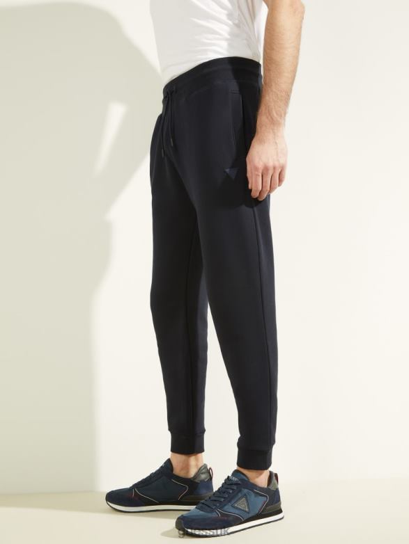 GUESS Men Eco Aldwin Logo Pants Deep Marine Apparel V28V64170
