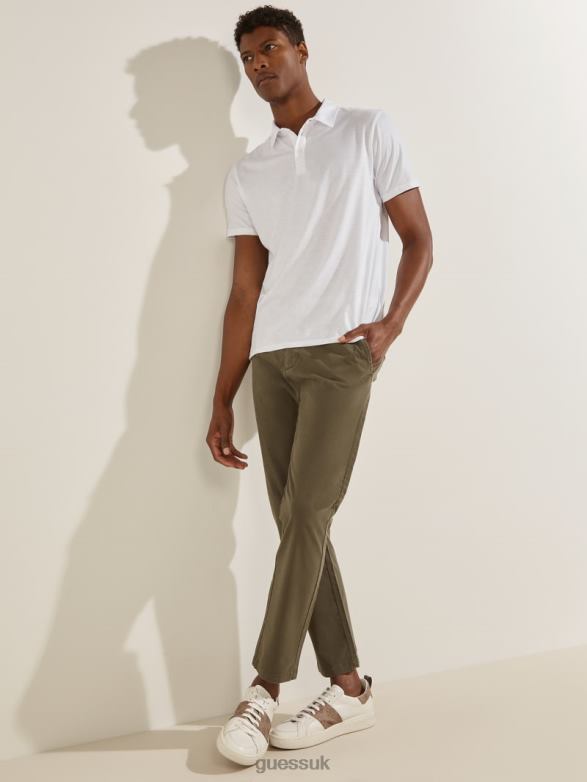 GUESS Men Myron Twill Skinny Pants Olive Morning Apparel V28V64152