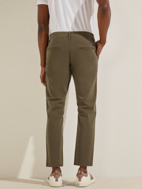 GUESS Men Myron Twill Skinny Pants Olive Morning Apparel V28V64152
