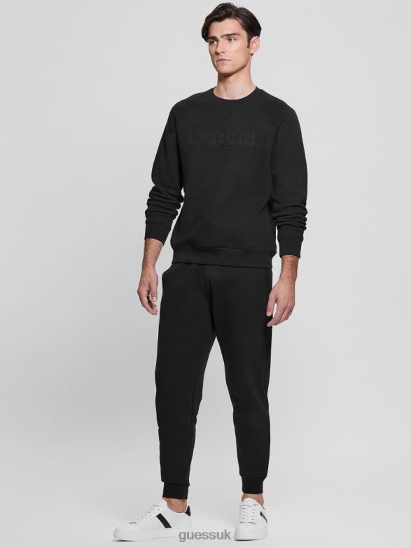 GUESS Men Eco Aldwin Logo Sweatshirt Black Apparel V28V63971