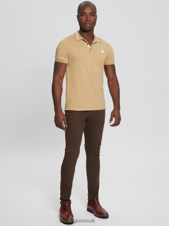 GUESS Men Eco Lyle Polo Mountain Honey Apparel V28V64047