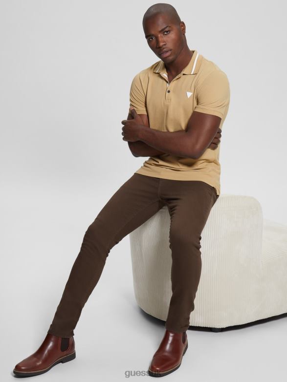 GUESS Men Eco Lyle Polo Mountain Honey Apparel V28V64047