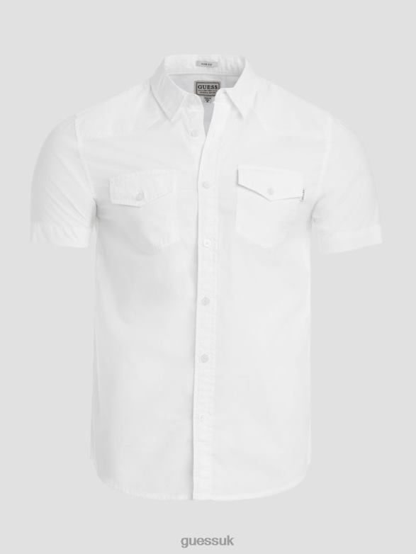 GUESS Men Nottingham Shirt Blanc Pur Apparel V28V63967