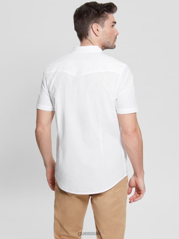 GUESS Men Nottingham Shirt Blanc Pur Apparel V28V63967