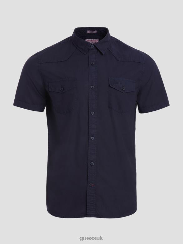 GUESS Men Nottingham Shirt Bleu Elegant Apparel V28V63979